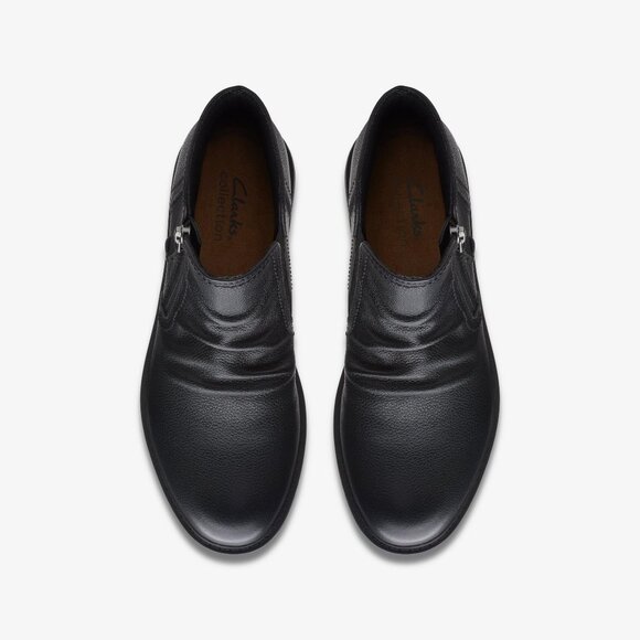 Clarks Womens Hearth Dove Lug Sole R Black Leather Size 8M - E27 - Picture 6 of 6